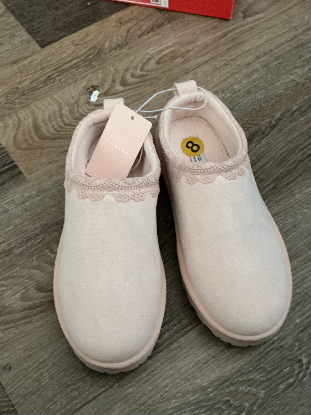 Women's Blush Lace-Trim Slip-On Comfort Shoes
